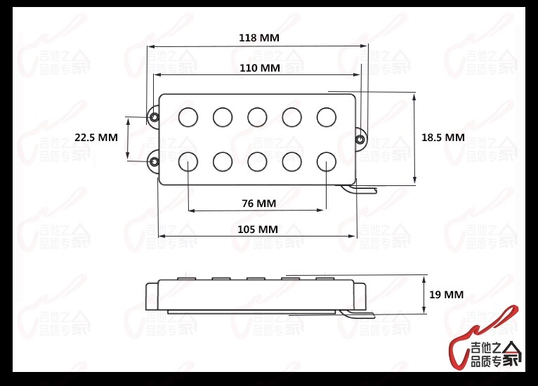 Clearance 1 Piece GuitarFamily 5 Strings Passive Bass Pickup For Musicman Style Bass ( #0275 ) MADE IN Korea
