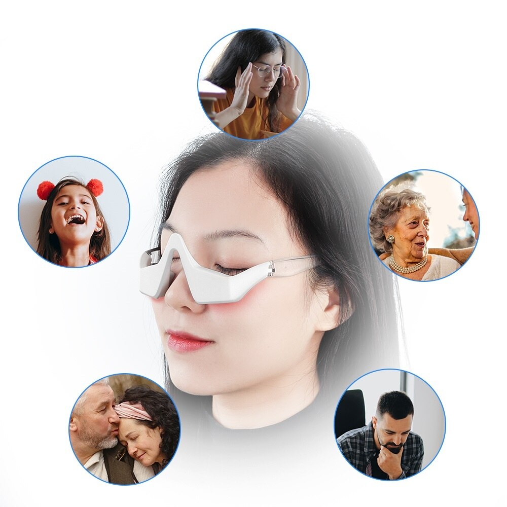3D EMS Micro-Current Pulse Eye Massager Red Light Therapy Eye Care Machine Dark Circle&amp;Wrinkle Removal Blood Circulation