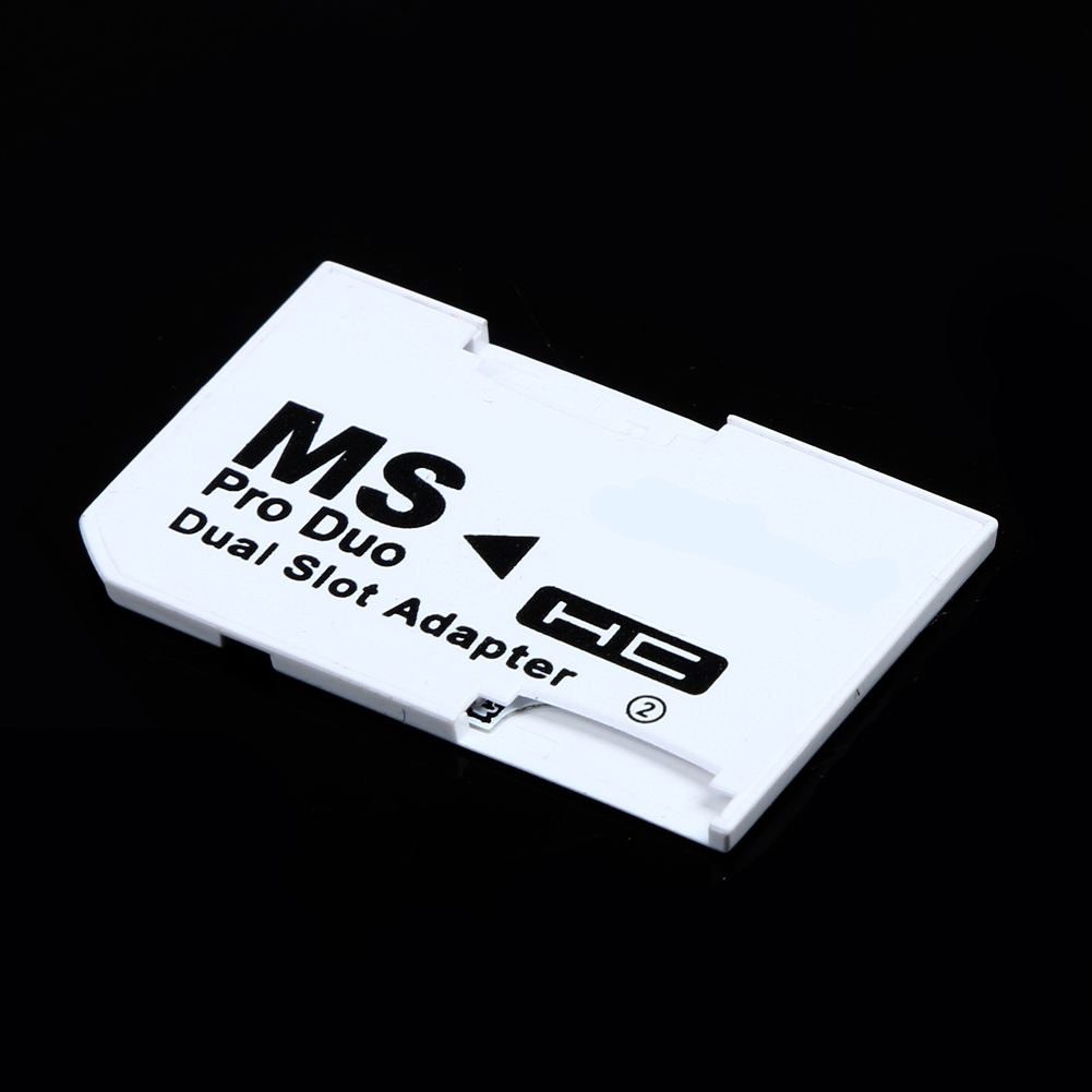 Memory Card Adapter Micro SD TF Flash Card to Memory Stick MS Pro Duo for PSP Card Dual 2 Slot Adapter White