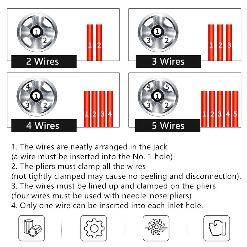 5 Hole Cable Wire Stripping Twisting Tool Electrician Automatic Stripping Tools Electrical Doubling Twist Quick Hand-use Peeling