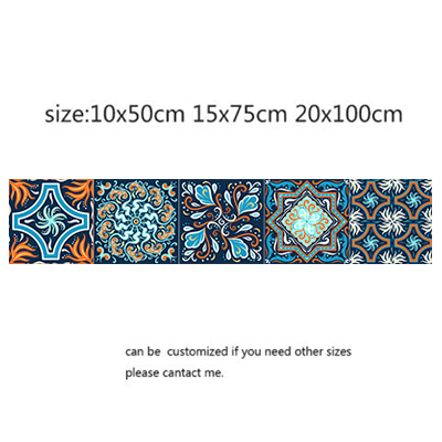Mandala autoadhesivo árabe, pegatinas de pared, Anti aceite, impermeable, azulejos de imitación, cocina, decoración de baño, arte de pared: 5 / 10x50cm
