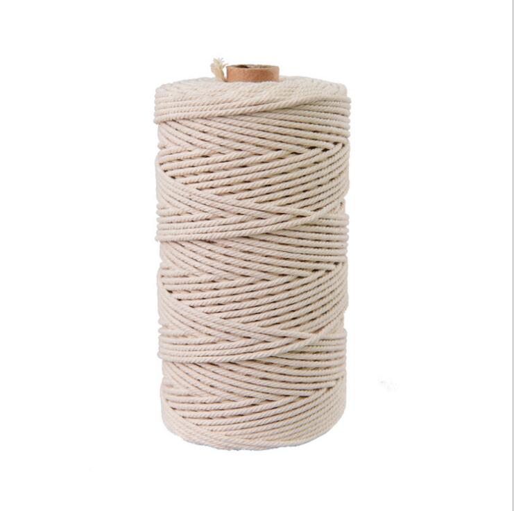 3mm/4mm/6mm/8mm/10mm Natural Handmade Cotton Cord Thread Crochet Rope DIY Hanging Tapestry Weaving Yarn Knitting Rope