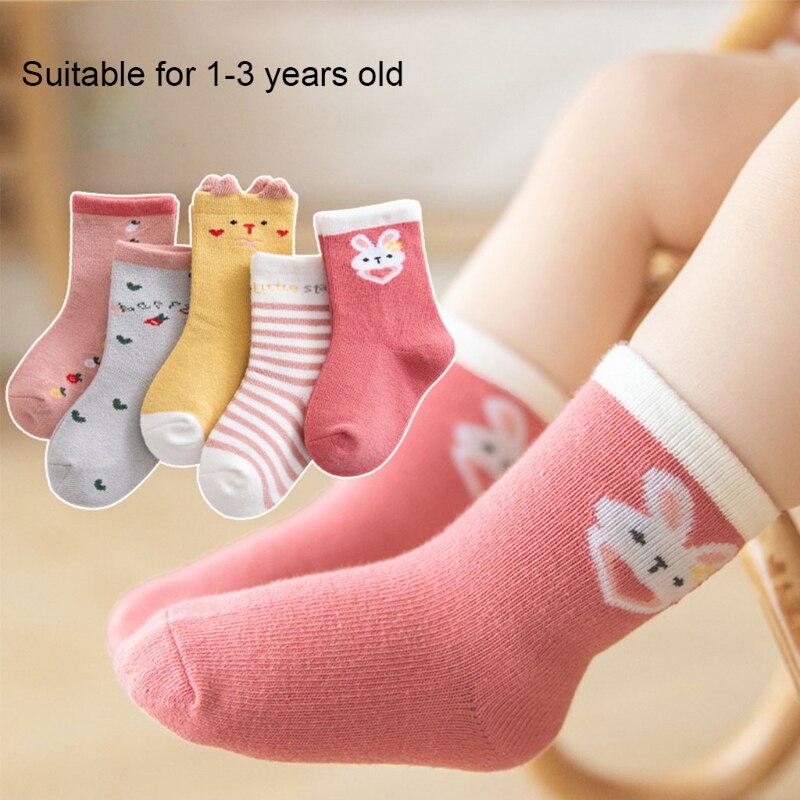 5 Paar/satz Kleinkind Baby Weiche Baumwolle Socken Keine-Unterhose Karikatur Boden Strumpf Frühling Herbst Winter Warme Mittel Rohr Sox für freundlicher Jungen