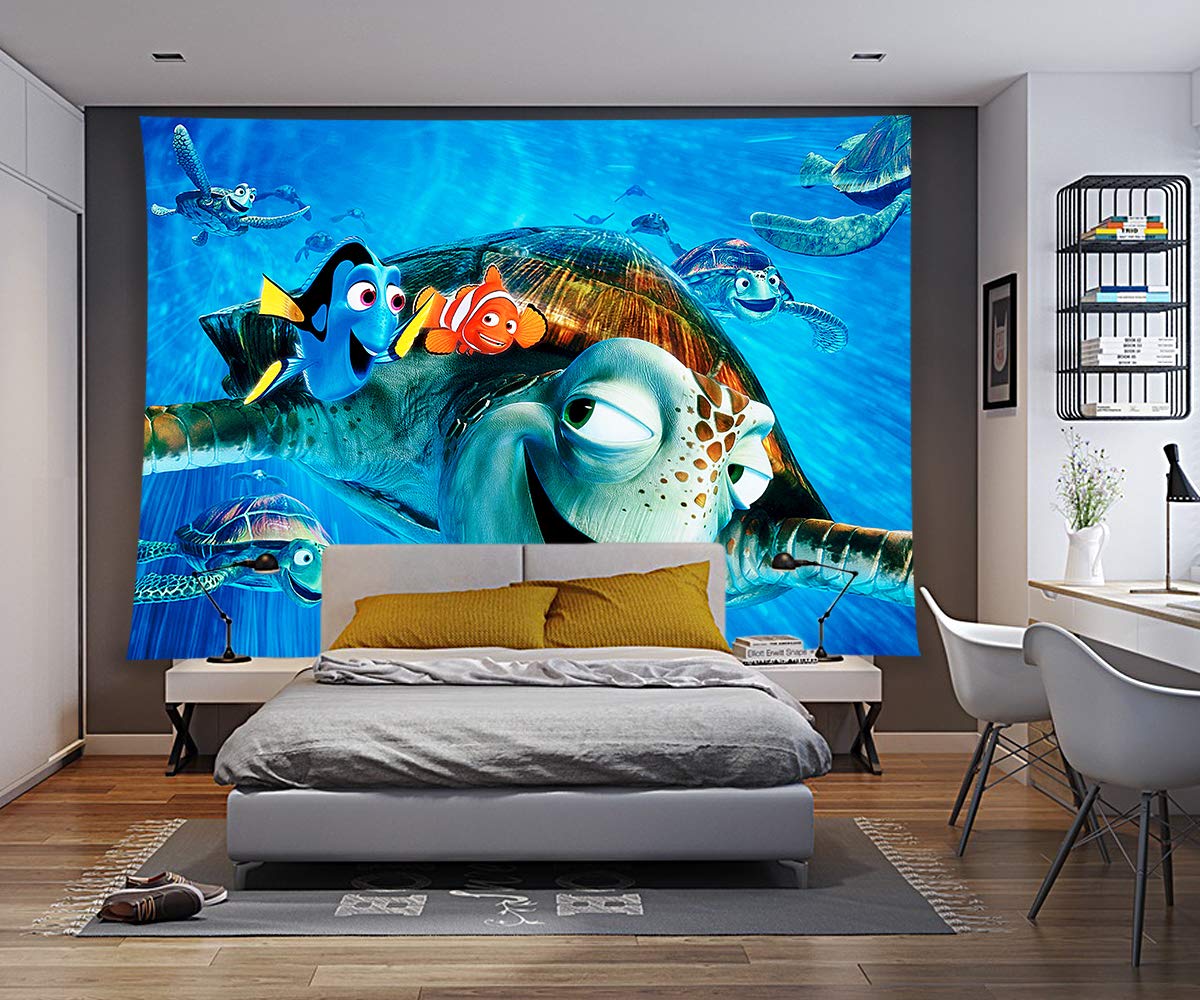 Mar decoración de tortugas película Animal tapiz temático Vida Marina azul océano decoración del dormitorio