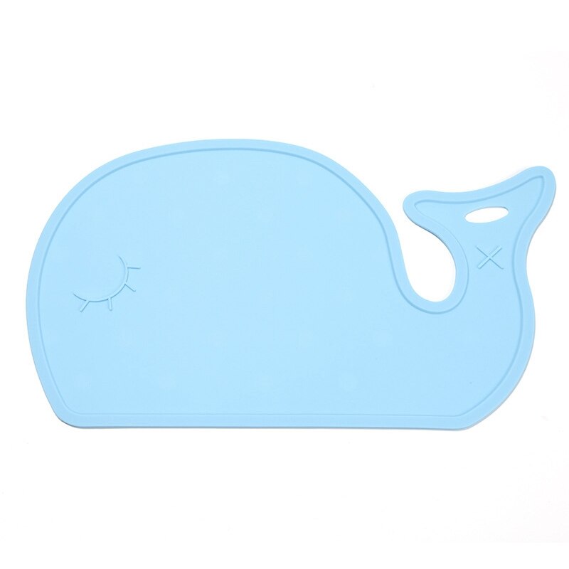 Mamibaby KAMONI Children Cartoon Silicone Placemat 1PC Baby Animal Series Non-Slip BFA-Free Placemat Safe Baby Kitchen Utensils: Blue whale