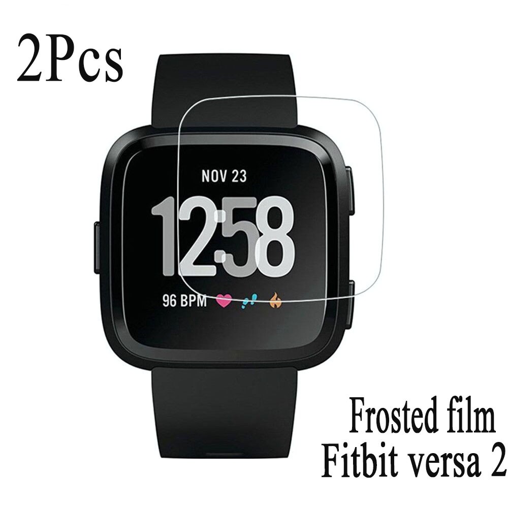 Smart watch protector film til fit bit versa/fit bit versa 2 hærdet glas tpu screen protector film guard tilbehør: Frostet til versa 2