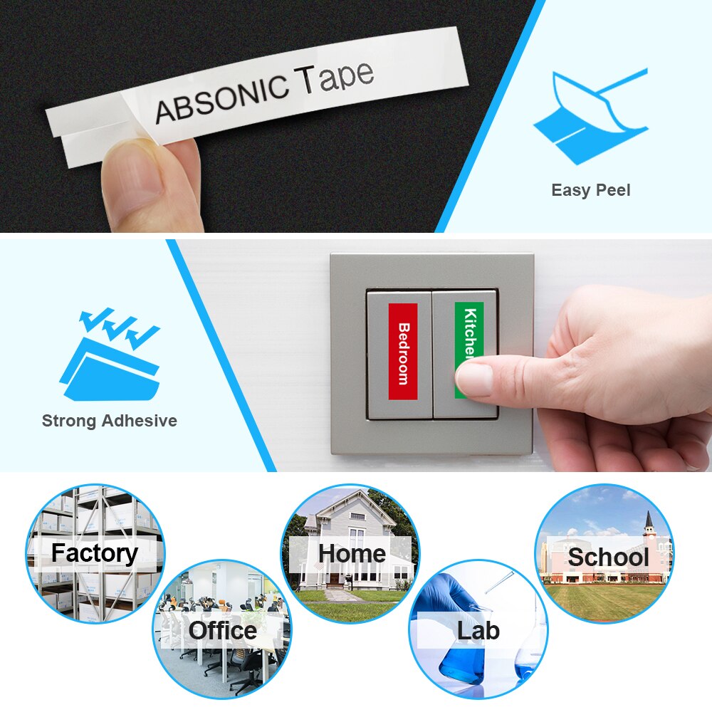 Absonic Zwart Op Fluorescent Roze Label Tape 12Mm * 3M Vervangen Dymo D1 1933238-1 Voor Labelmanager 160 210D 360D 420P Pnp Printer