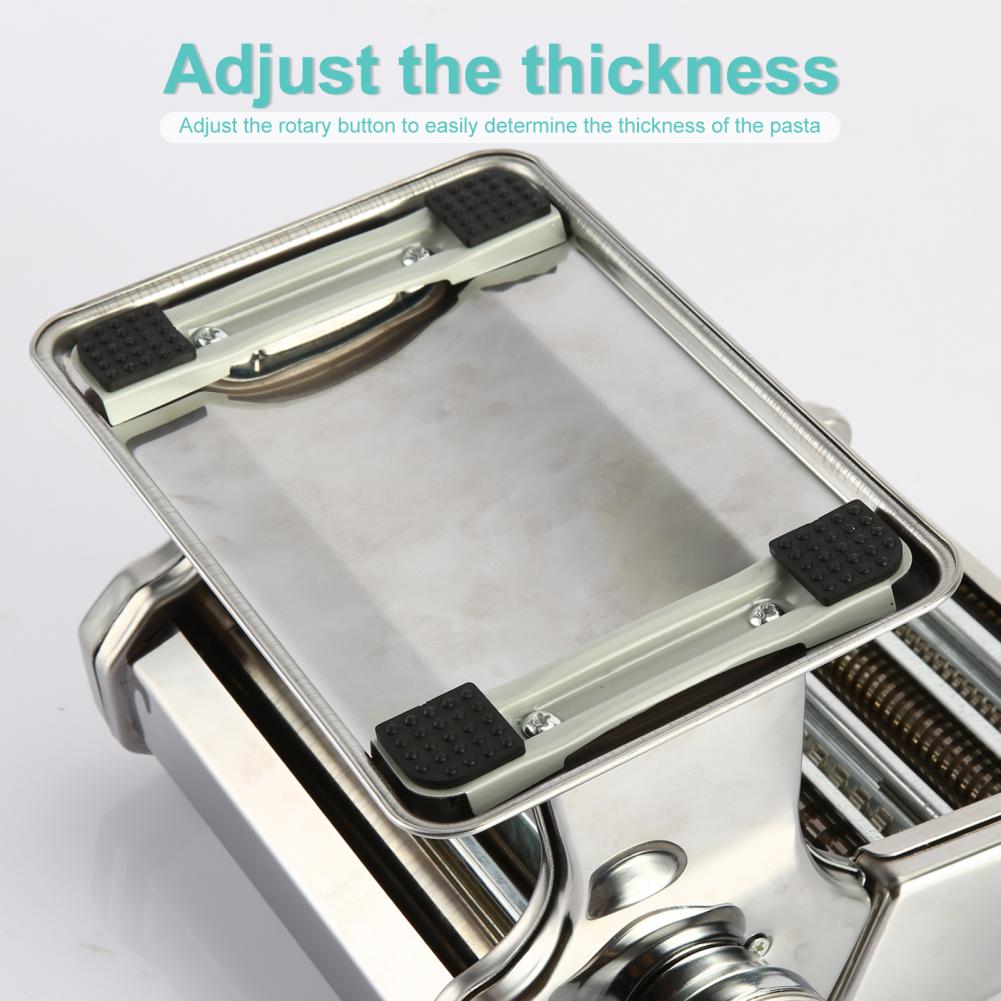 Pasta Maker Double Cutter 6 Adjustable Thickness Stainless Steel Control Washable Adjustable Pasta Maker Machine for Spaghetti