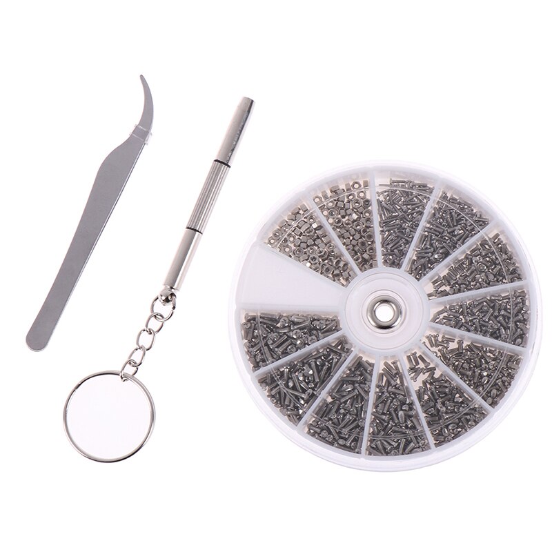 Assortiment de minuscules vis et écrous, outil de réparation pour Micro lunettes lunettes lunettes de soleil lunettes avec Micro tournevis et pinces 600/1000 pièces