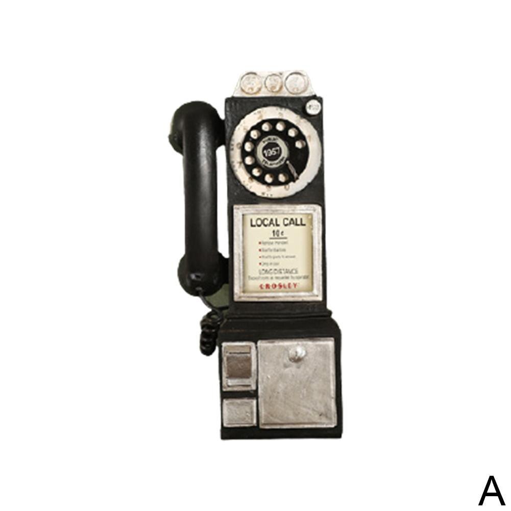 Hjem indretning vintage telefon model væg hængende kunsthåndværk ornamenter retro hjemmemøbler figurer telefon miniature dekoration: -en