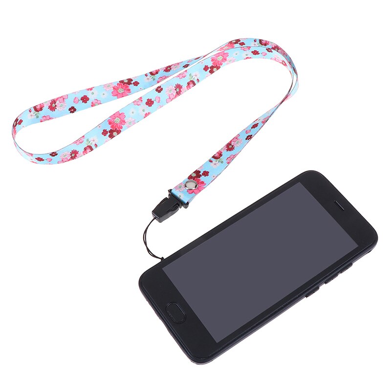 1pc flower Leaves Neck Strap Lanyards for keys ID Card Mobile Phone Straps USB badge holder DIY Hang Rope Lariat Lanyard