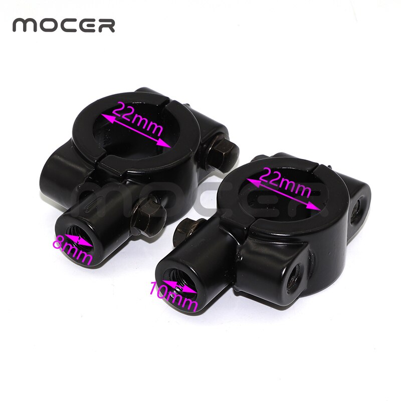 Abrazadera montaje de espejo para motocicleta, 1 Uds., 22mm, 10mm, 7/8 ", XP-064