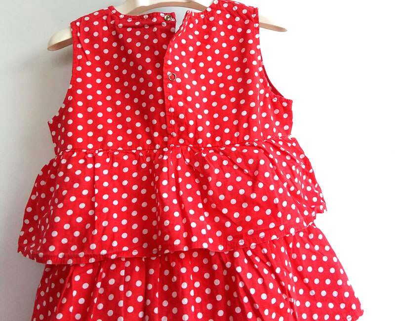 Abito estivo per bambina abito in cotone con scollo a v a pois New Fashion Kids Birthday Party Cake Dress abito da spiaggia per 2-7 anni