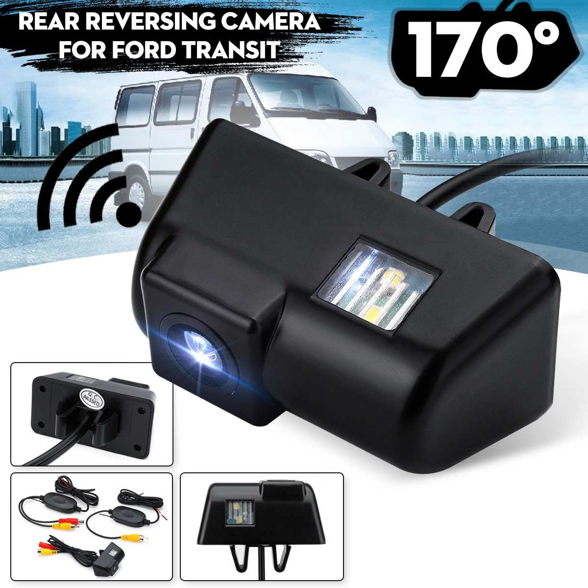 12V Wireless Rear View Reverse Reversing Camera Kit For Ford Transit & Connect