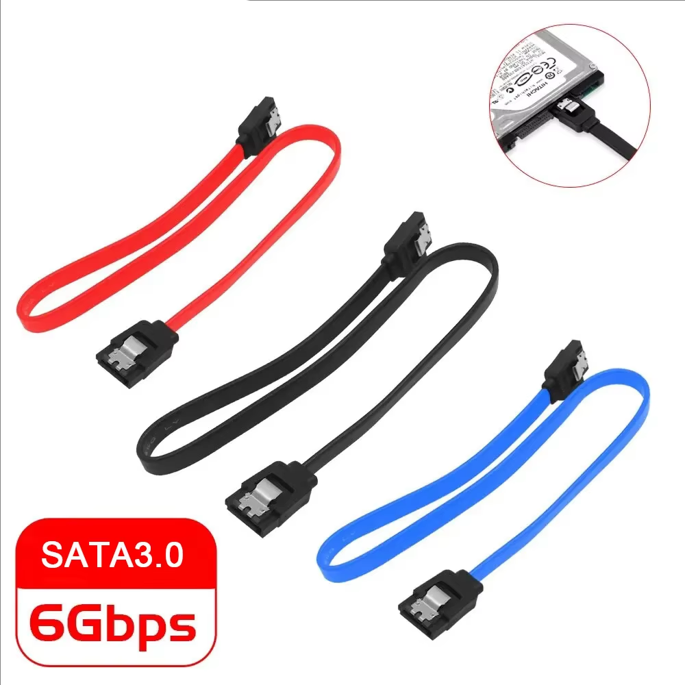 Cable de datos para disco duro SATA 3.0 de alta velocidad, estado sólido, cable de datos serie, SATA flexible, transferencia rápida, 39 cm