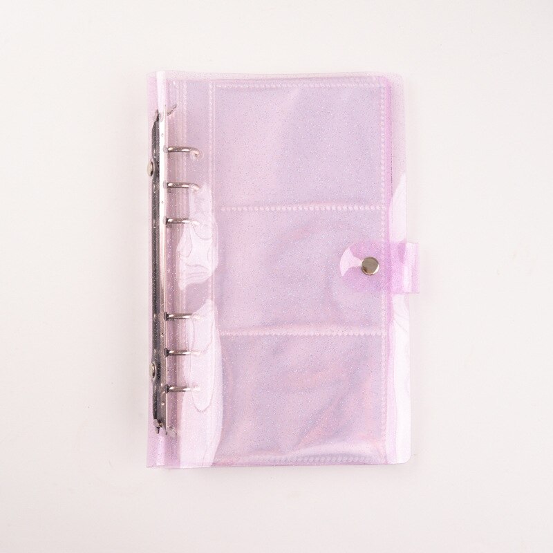 150 Pockets Photo Frame Transparent Loose Leaf Binder Notebook Inner Core Cover Note Book Planner Office Stationery Supplies: Purple 150 Pockets