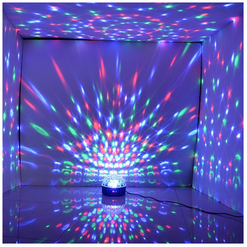 LED RGB Crystal Magic Ball Effect Light DMX Disco Dj Stage Light for KTV Club Pub Bar Wedding Show Voice-activated