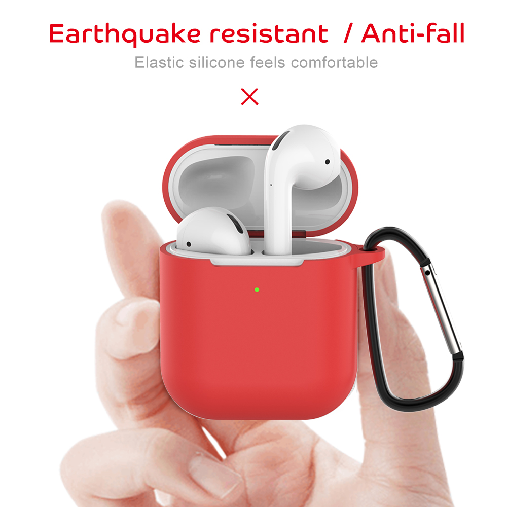 Neue Kopfhörer Fall Für Apple AirPods 2 Silikon Abdeckung Drahtlose Bluetooth Kopfhörer Fall Für Airpods 2nd Headset Coque Haken Loch