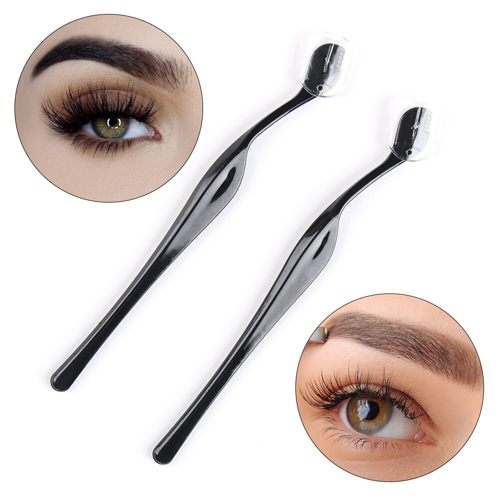 Navaja portátil para cejas, cortador de cejas de acero inoxidable, cuchilla, removedor de pelo, herramientas de maquillaje Facial, 2 uds.