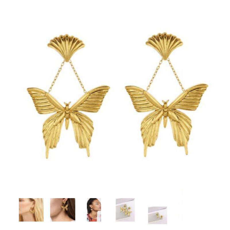 CSxjd nuevos pendientes exagerados de lujo con forma de mariposa joyería para mujer