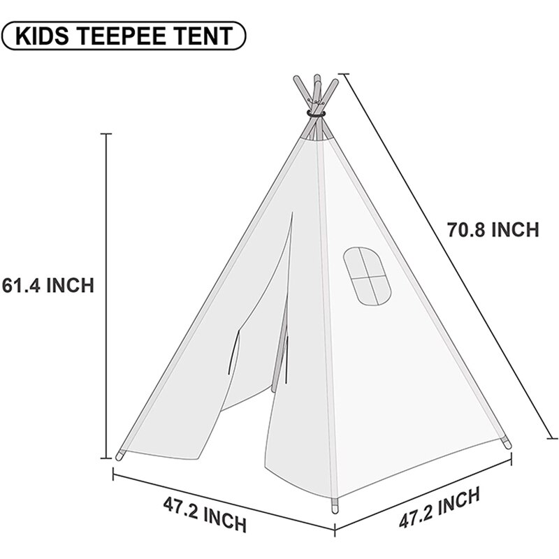 1.8m Children's Teepee Tent For Kids Indoor Outdoor Tipi Child Tent Play House Wigwam for Children