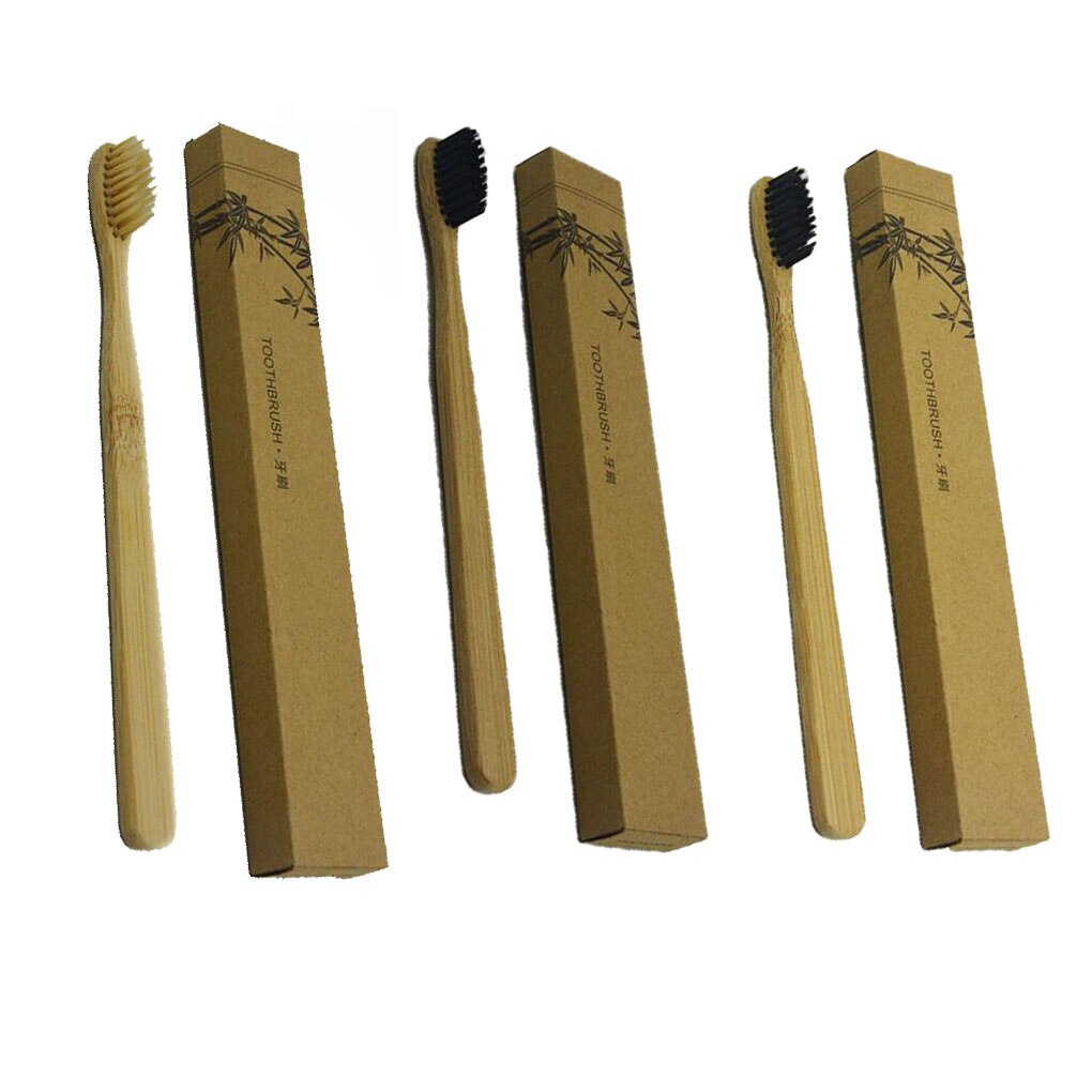 1pc/2 stk voksen / barn miljøvenligt træ tandbørste bambus tandbørste blød bambus fiber træhåndtag tandbørste