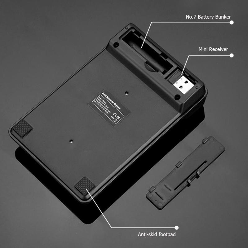 2.4G USB Wireless Mini Digital Keyboard 19 Keys Waterproof Number Keypad Support