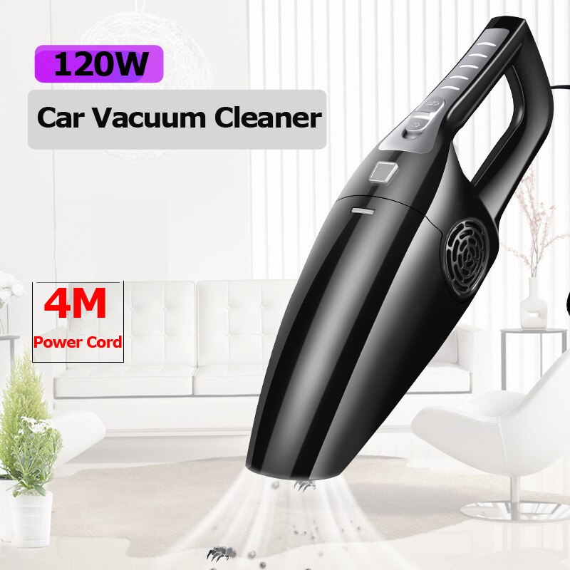 Aspirador de mano para coche, 12V, 120w, herramienta portátil de alta potencia, mini limpiador para coche