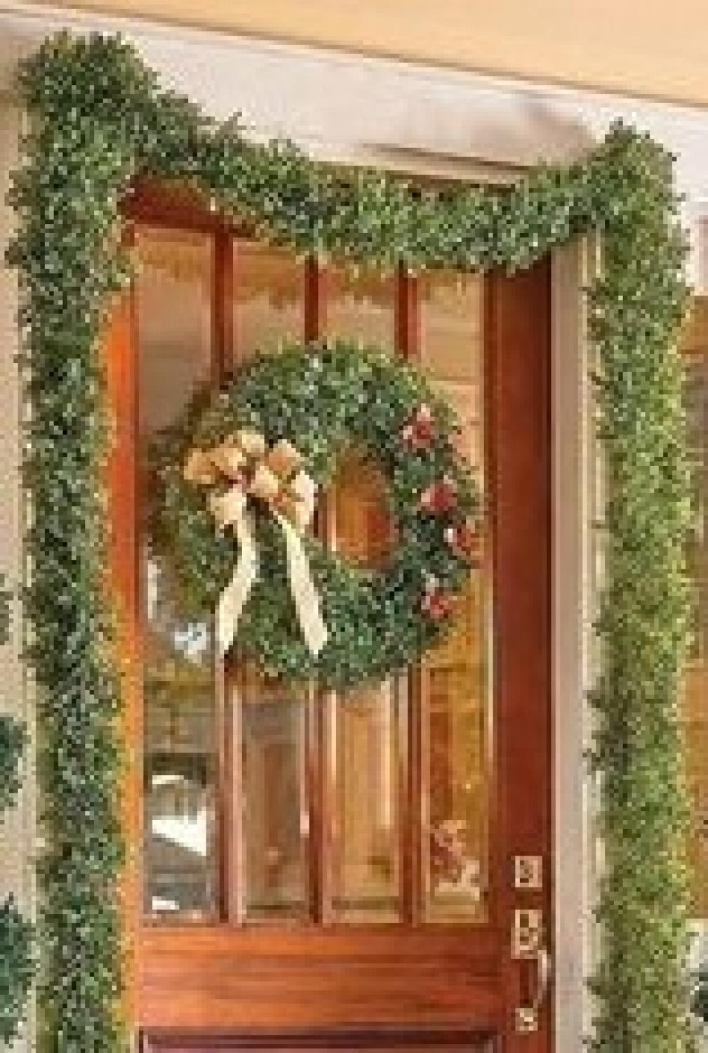 Ebruli yderdørs ornamentsæt juleår særlige lejligheder halvtreds cm krans og ti meter lang