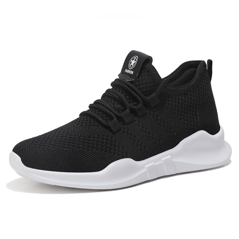 VTOTA femmes chaussures décontractées hauteur augmentant maille baskets respirant marche à lacets chaussures femmes tenis feminino plate-forme chaussures: Black / 5