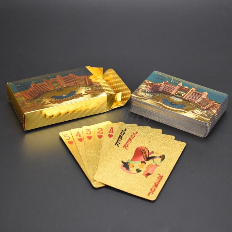 Dubai arkitektur guldfolie guld spillekort pokerspil vandtætte kort til ven souvenir