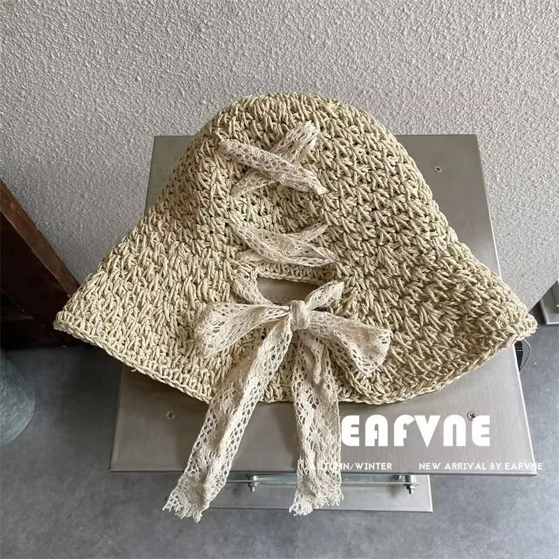 Straw Hat for Women Handmade Summer Hat Beach Travel Outdoor Summer Sun Hat Perfect for Panama Cap: YELLOW