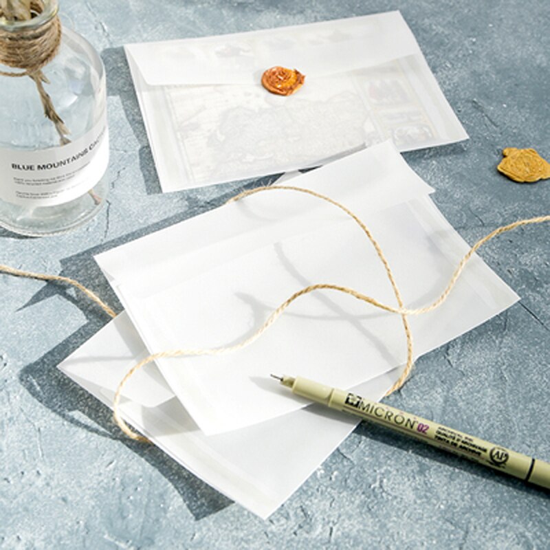 10 pcs/lot Blank Sulfuric Acid Paper Envelope DIY Message Card Letter Translucent Envelopes for Wedding Letter Card