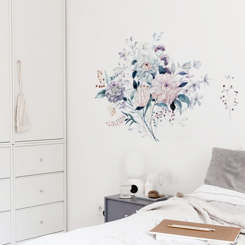 Removable Wall Sticker Flowers And Plants Cute Wall Stickers Modern Style Wallpaper Bathroom Decoration