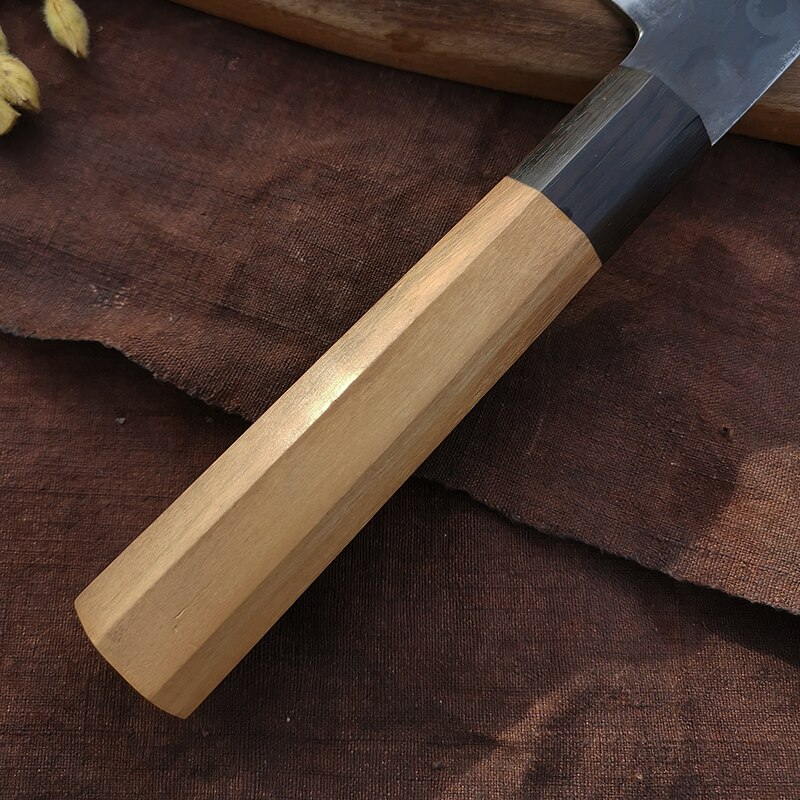 Cuchillo Santoku hecho a mano, 7 pulgadas, 3 capas, japonés, AUS10, cuchilla de alto carbono, Chef, cocina, cuchillos profesionales, herramientas para cortar