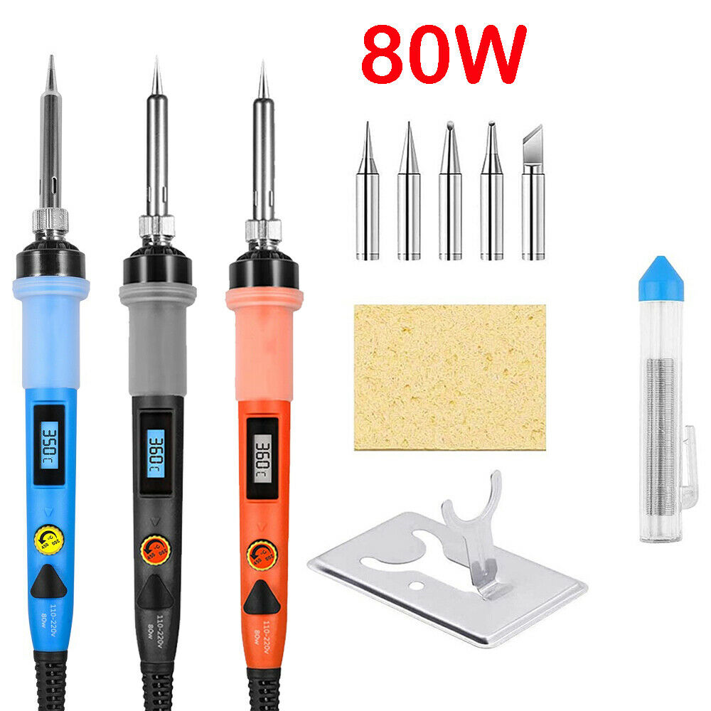 80W 110V/220V Digital Display Soldering Iron Gun Electric Kit Digital Welding Solder Wire Tip Station Set