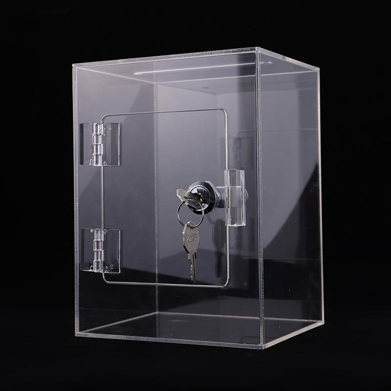 Acrylic Suggestions Box With Lock Transparent Fundraising Box With Keylock Suggestion Charity Donation Box For Ballot Survey