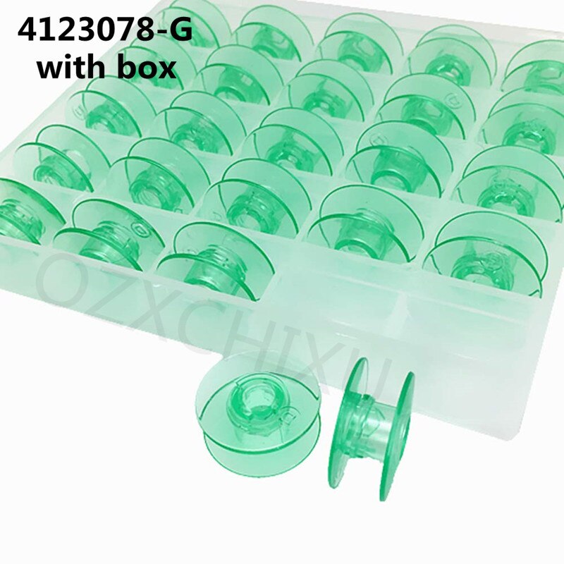 Carretes de plástico transparente para máquina de coser, 25 bobinas con caja de almacenamiento de hilo, accesorios de costura para el hogar, herramientas de costura, 1 Juego por lote: 16