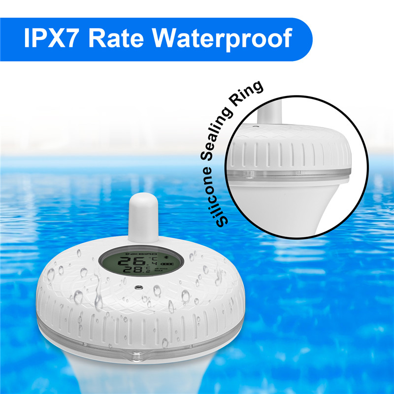 INKBIRD – thermomètre flottant étanche, capteur de température, compatible Bluetooth, pour piscine, spa, Aquarium et étangs de poissons