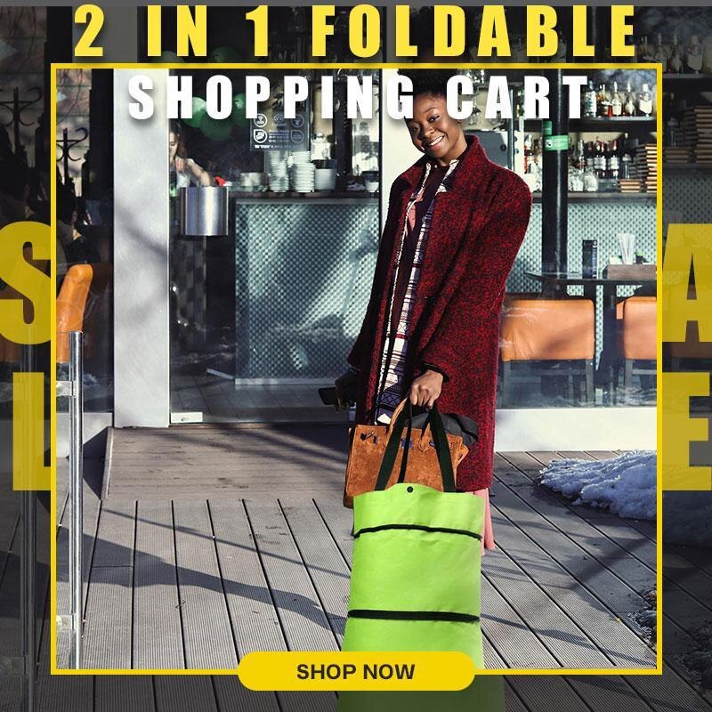 2 in 1 foldbar indkøbskurv med hjul premium oxford stof multifunktion indkøbstaske arrangør høj kapacitet
