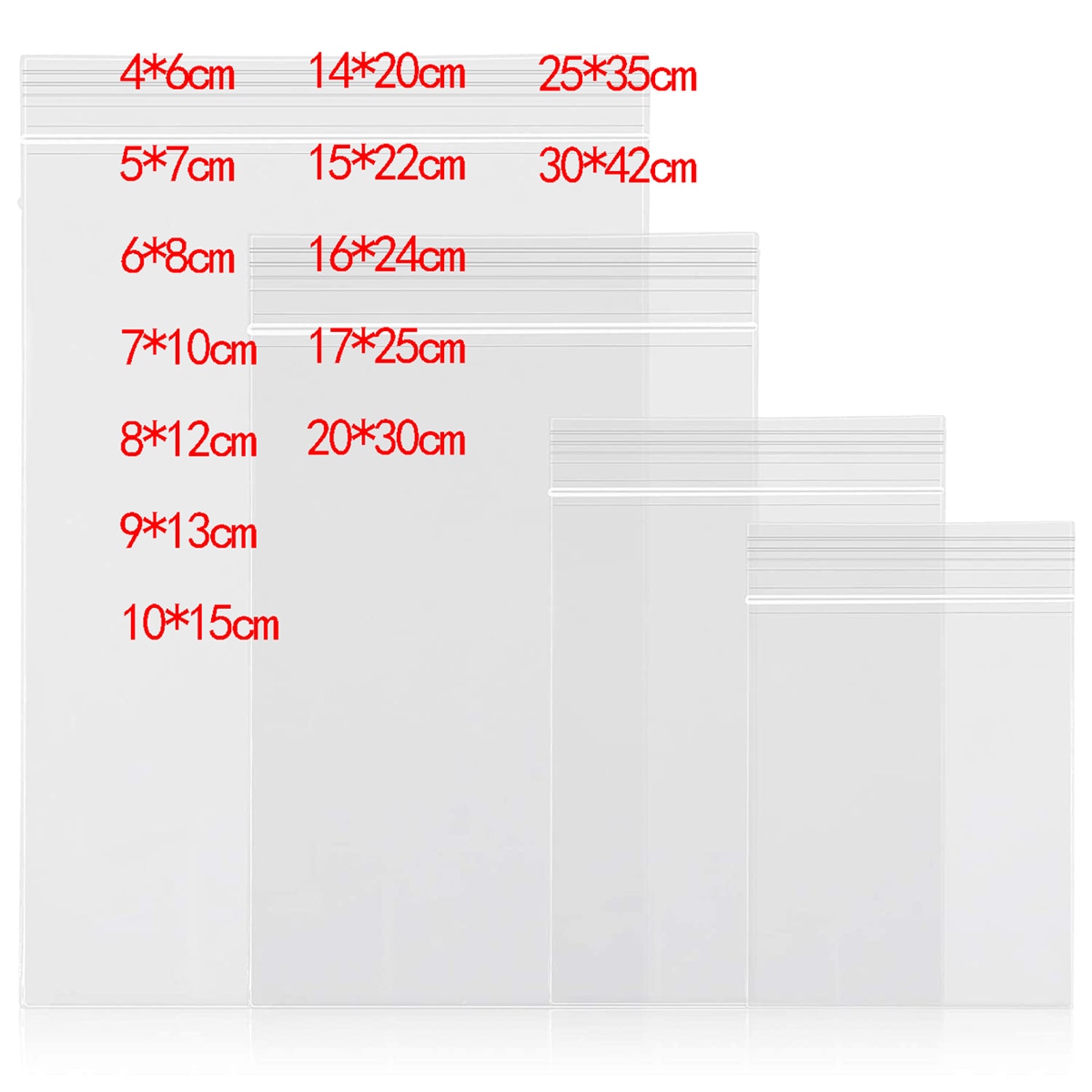 Clear Zip Lock Plastic Bags Small Food Packaging Ziplock Storage Bags Transparent Reclosable Poly Bags