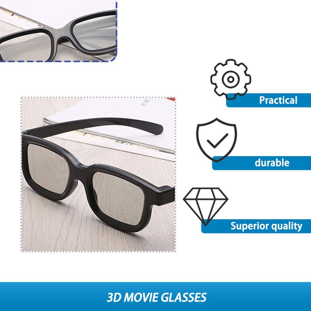 Universele Passieve Unisex Abs Frame 3D Bril Circulair Gepolariseerde Lenzen Voor Gepolariseerde Tv Real 3D Bioscopen Voor Sony Tv Voor lg Tv