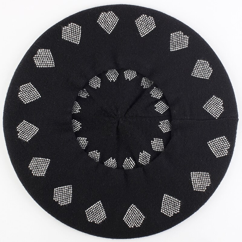 Vrouwen Liefde Pentagram Afdrukken Effen Kleur Baret Vrouwelijke Bonnet Caps Mode Lente Herfst Matched Warm Walking Hoed