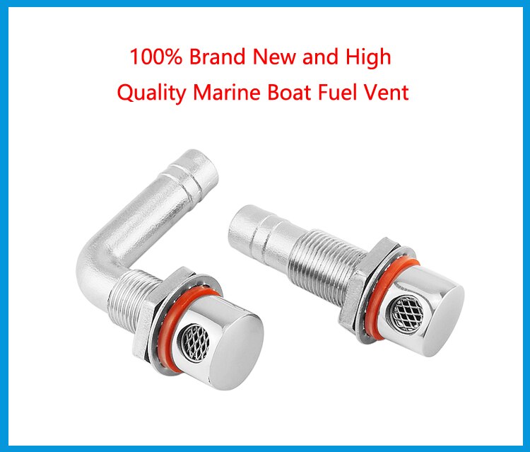 Universal Boat Fuel Vent Marine Grade 316 Stainless Steel Fuel Gas Tank Vent Hardware with Gasket Flush Mount for 5/8" Hose