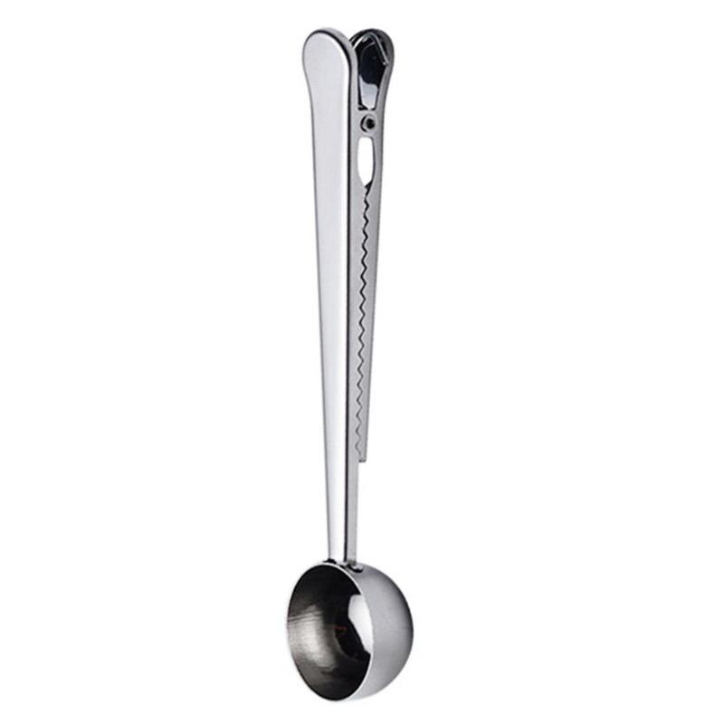 Cuchara de cocina o cafetería con Clip, cuchara medidora de té y café de acero inoxidable: A