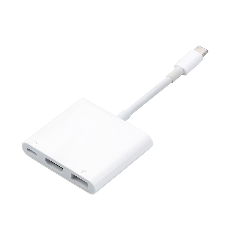3 w 1 USB C HUB TYPE-C do HDMI Adapter TYPE C Przedłużacz USB 3.0 Konwerter HDMI Adapter do PC Laptop Macbook: SZARY