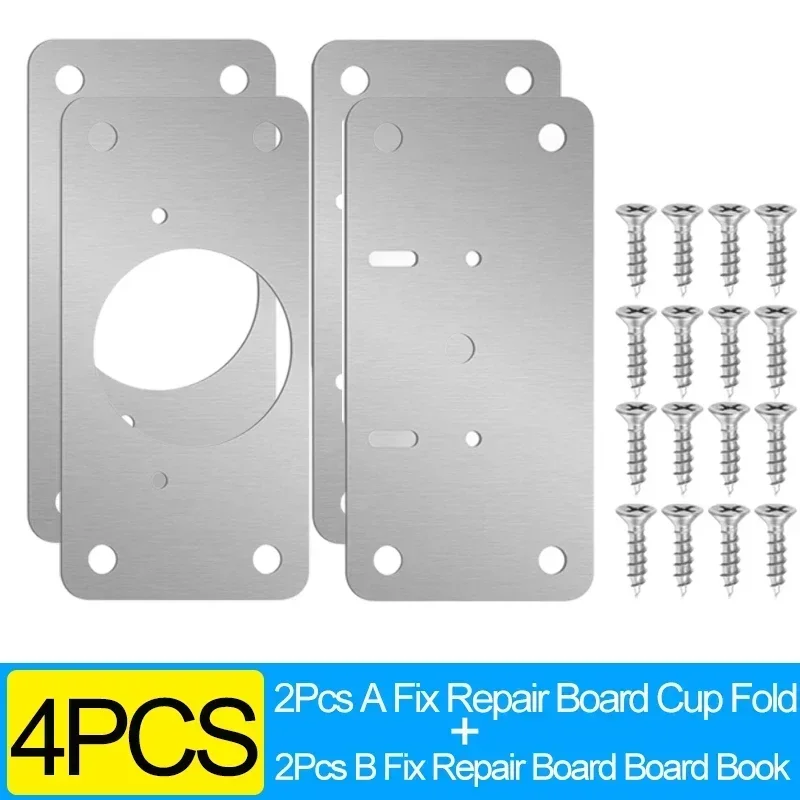 20/2 Stuks Kast Scharnier Reparatie Plaat Kit Rvs Deur Scharnier Montageplaat Met Gaten Voor Thuis Keuken kast Meubels: Zilver