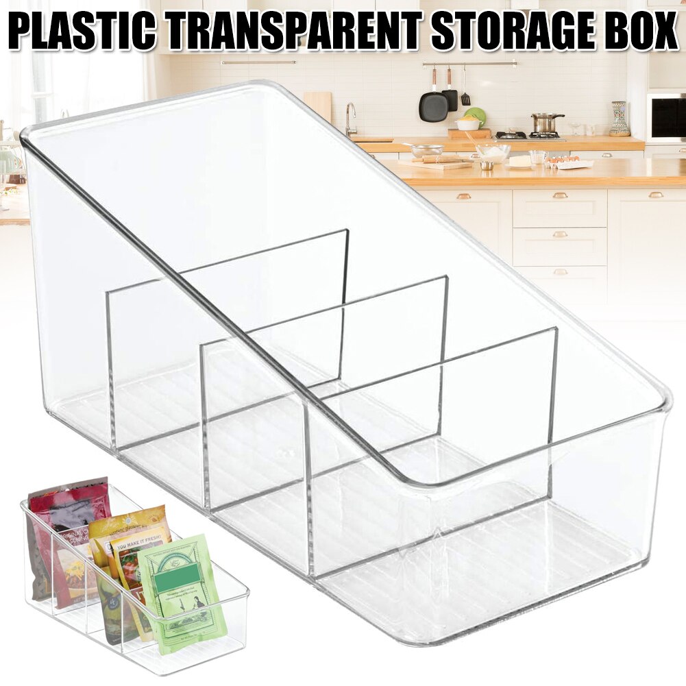 Large Plastic Food Packet Organizer Caddy Storage Station for Kitchen Pantry Cabinet Countertop Holds Spice Pouches HY99