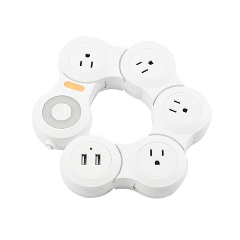 1 pcs US 3/4/5 flexible and bendable USB charging strip plug-in wiring board rotating power strip
