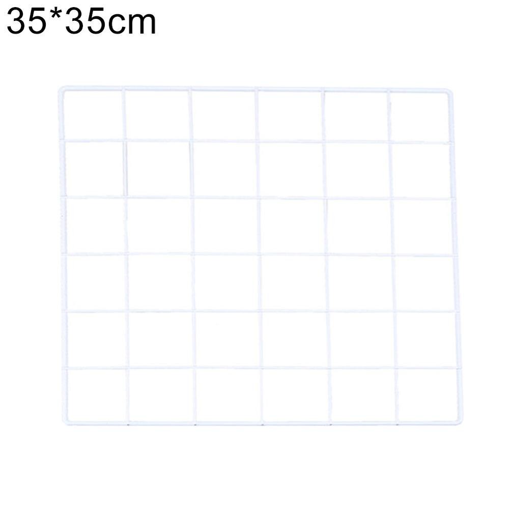 Nordique, avec cordons en métal, pour Photos cartes postales, cadre d'affichage, rangement artistique, café, cœur, étagère murale à Clips, décoration de la maison support étagères: White 35x35cm